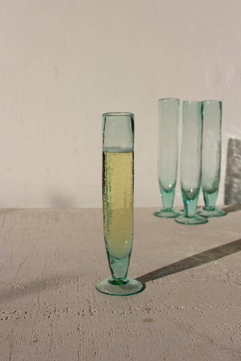 Tall Blown Glass Champagne Flute