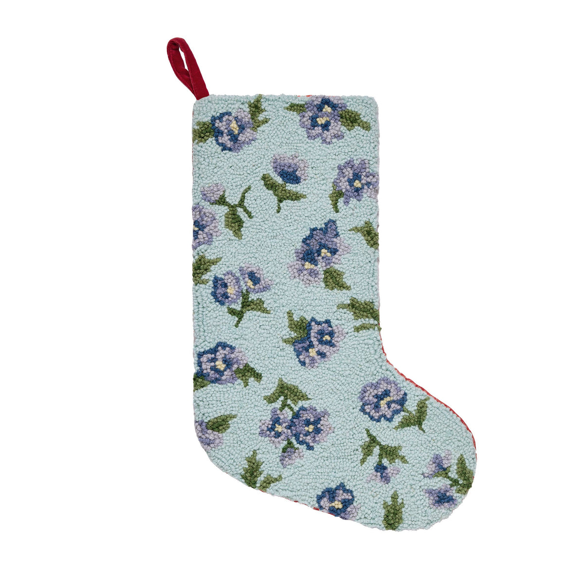 Blue & Purple Floral Hook Stocking