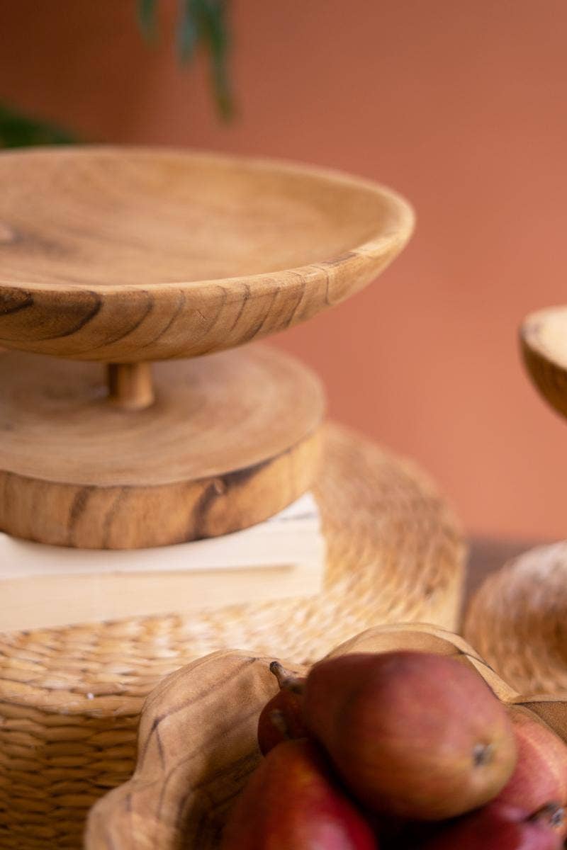 Set of Three Wooden Compotes- One Each Design