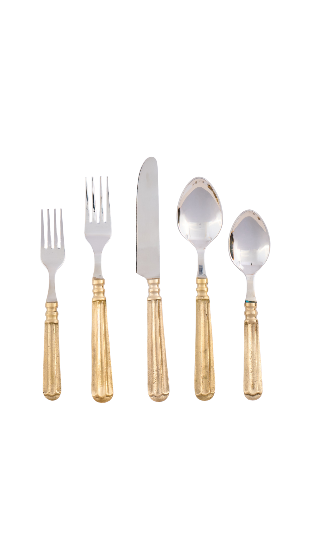 5 Piece Silverware Set - Tuscan Brass