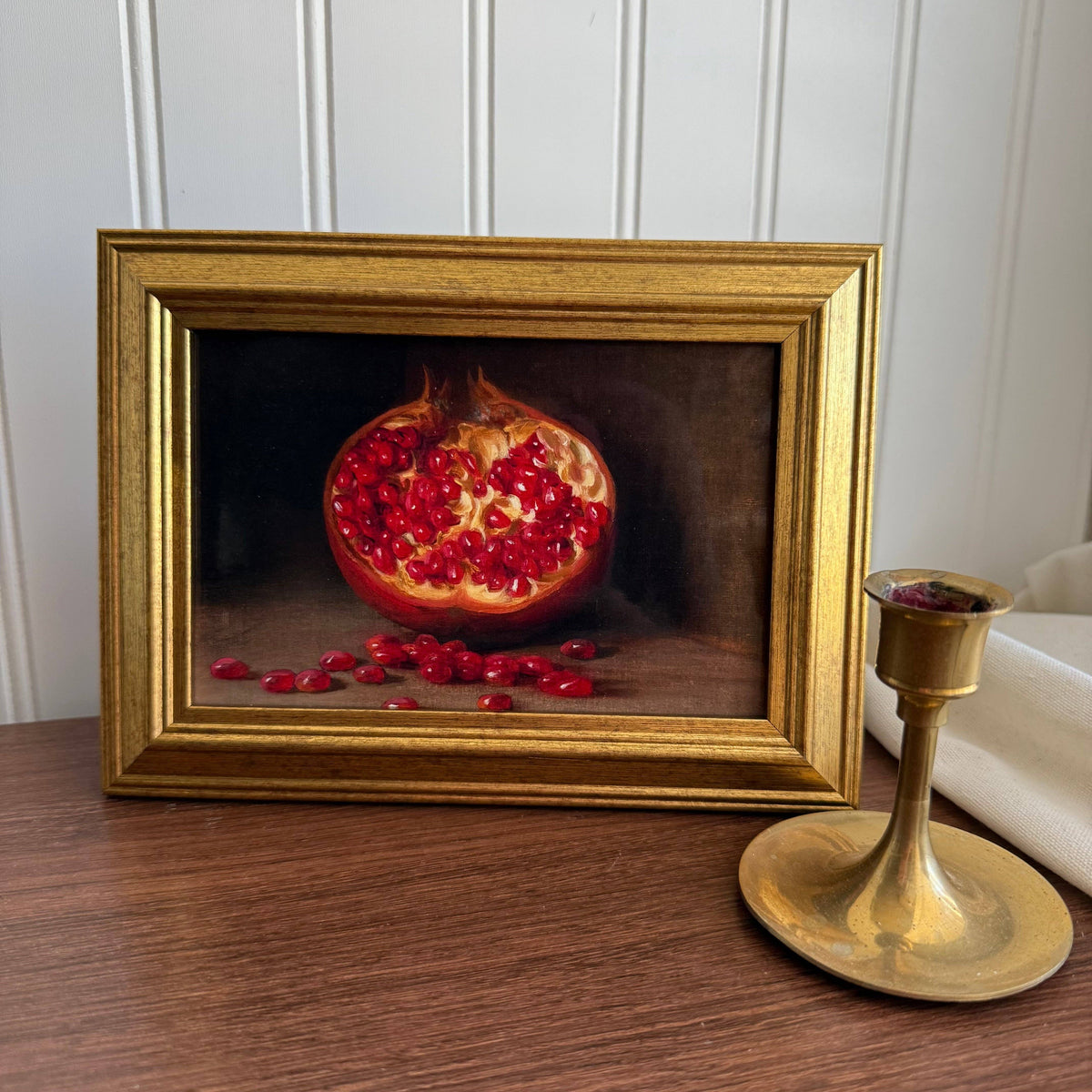 Framed Vintage Style Pomegranate Still Life Art Print
