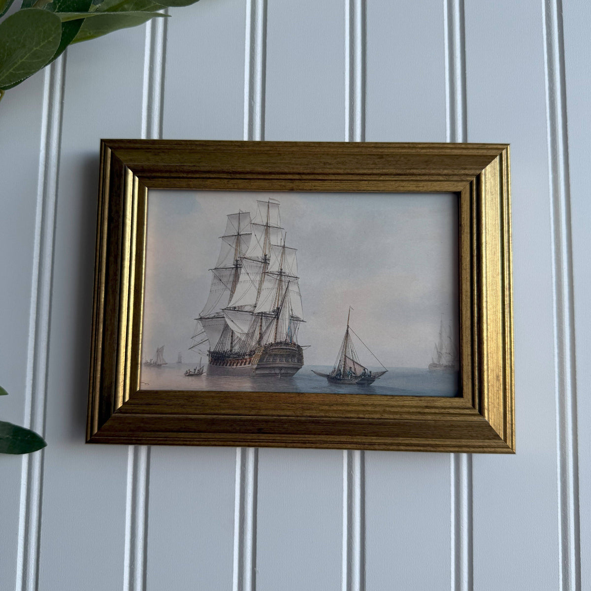 Framed Vintage Style Pirate Ship Art Print