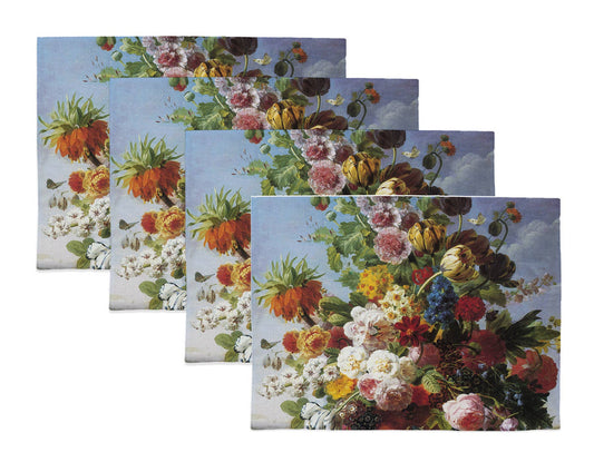 Spring Bouquet Linen Placemats- Set of 4