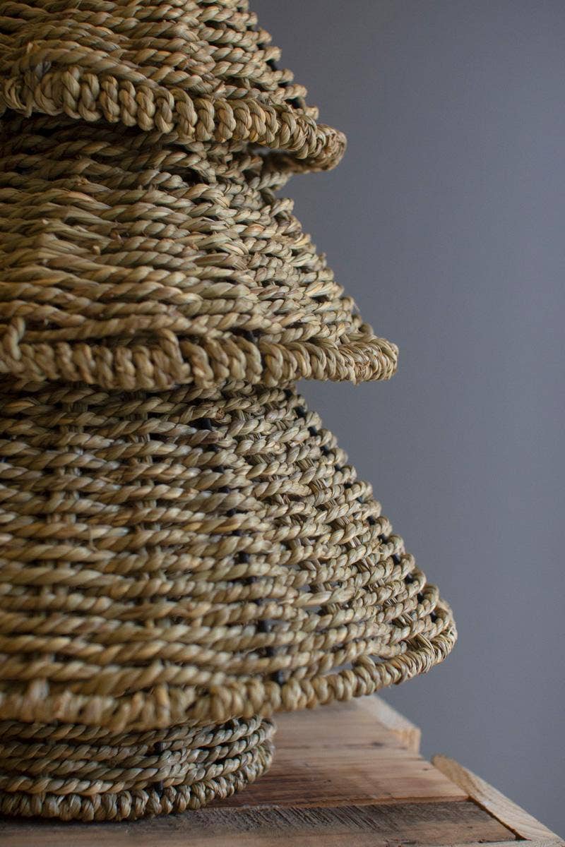 Set of 2 Woven Vine Christmas Trees