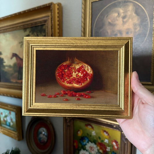 Framed Vintage Style Pomegranate Still Life Art Print