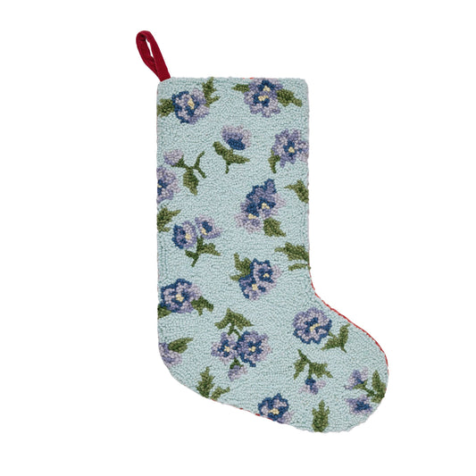 Blue & Purple Floral Hook Stocking