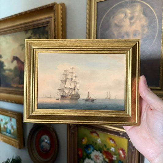 Framed Vintage Style Pirate Ship Art Print