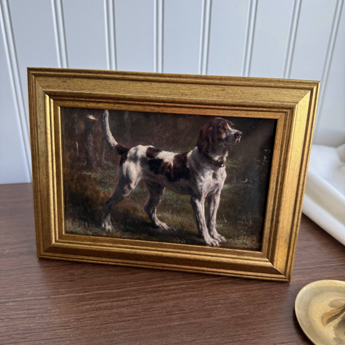 Framed Vintage Style Brown Dog Art Print