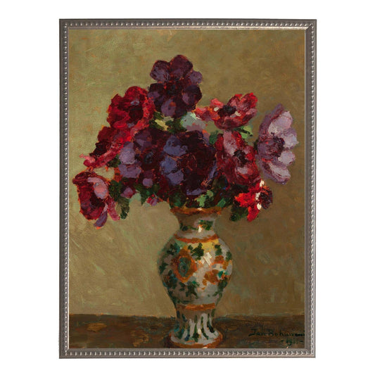 Framed 8" X 10" Flowers in Vase Print