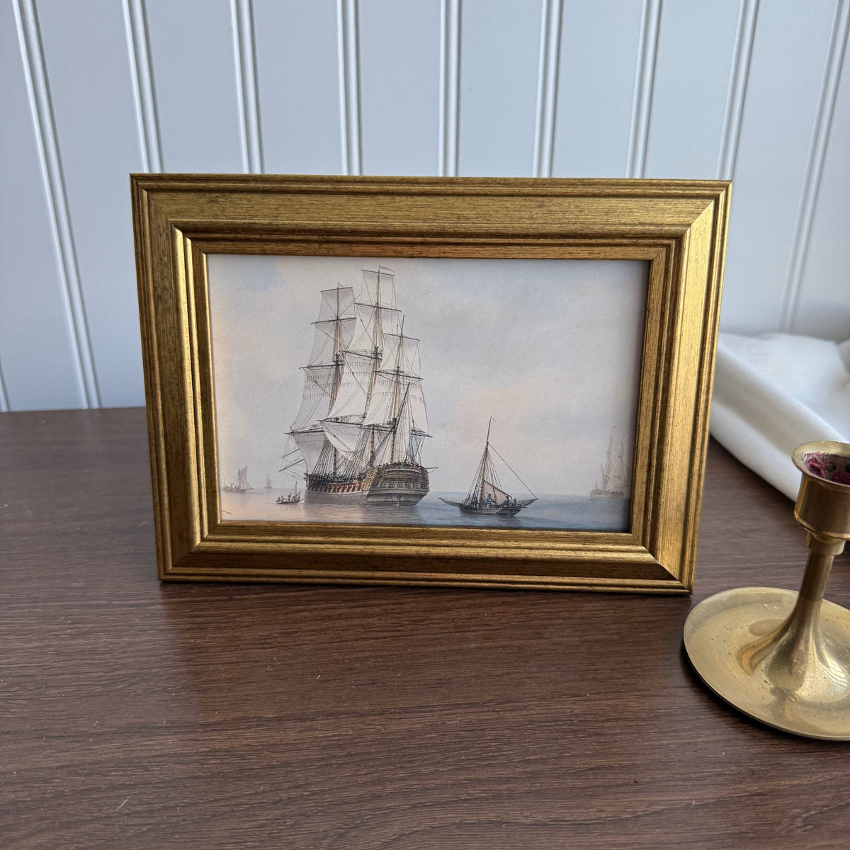 Framed Vintage Style Pirate Ship Art Print
