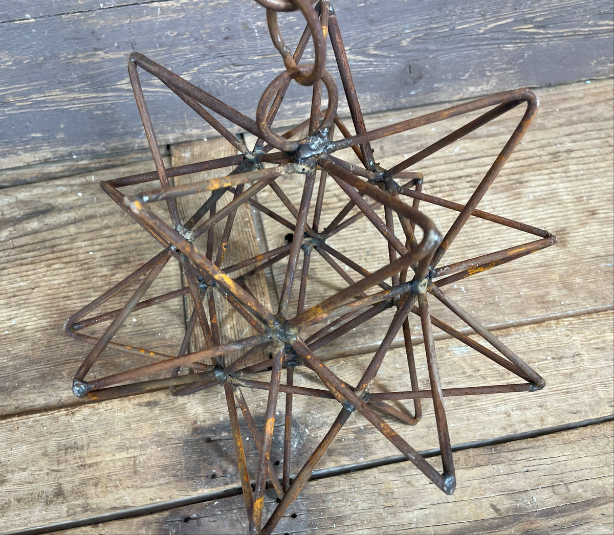 Large Primitive Iron Hanging Star