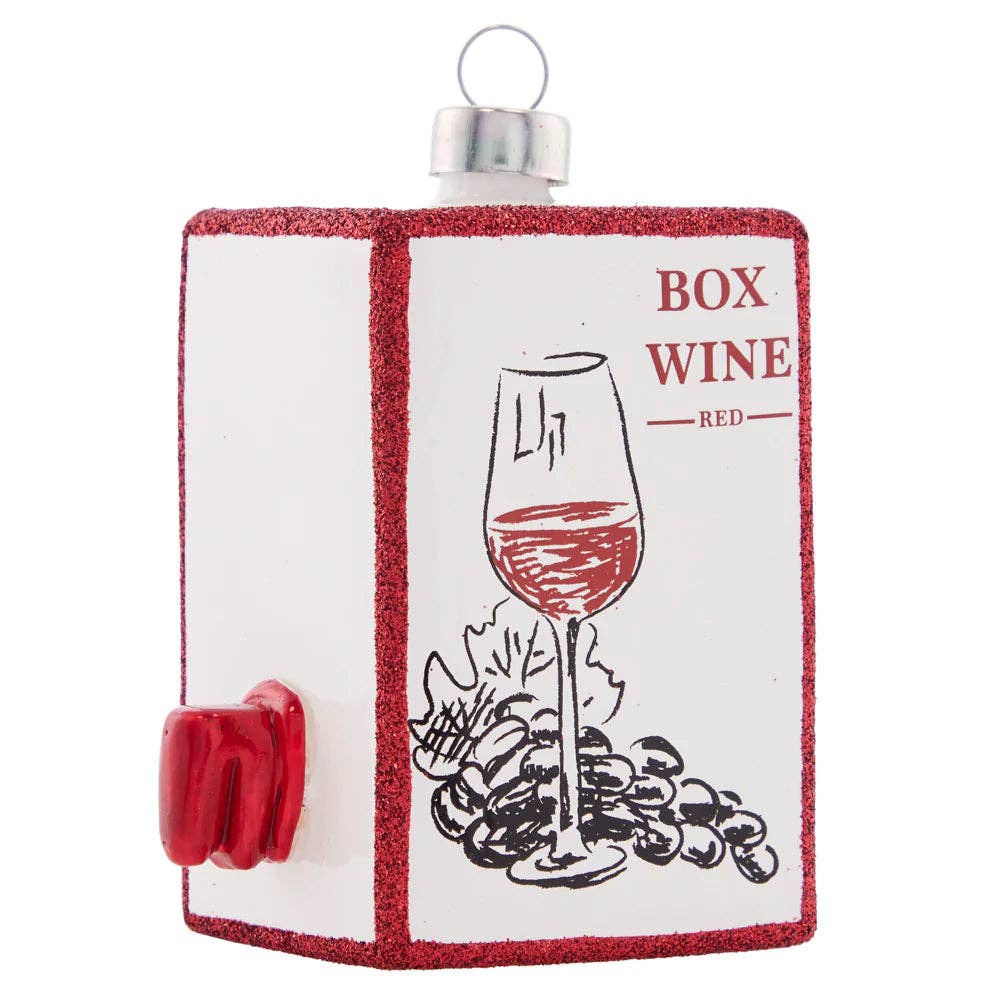 Glass Boxed Wine Ornament