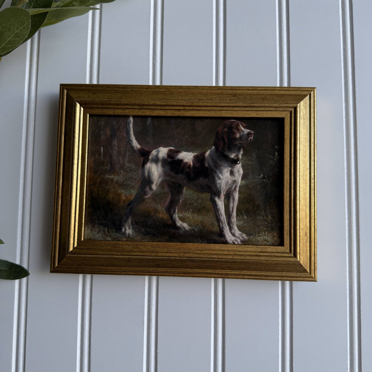 Framed Vintage Style Brown Dog Art Print