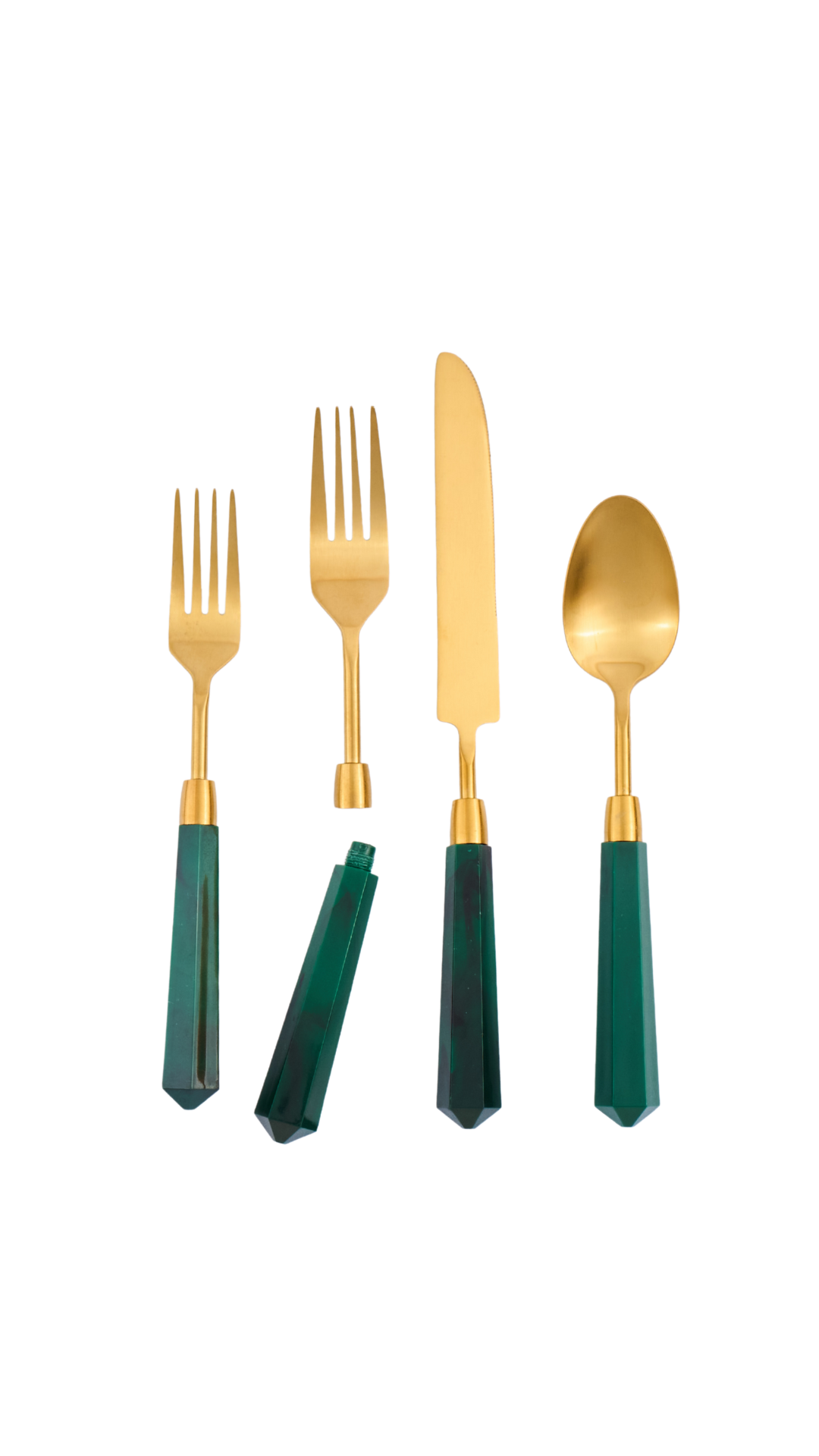 4 Piece Flatware Set- Amber Lucite