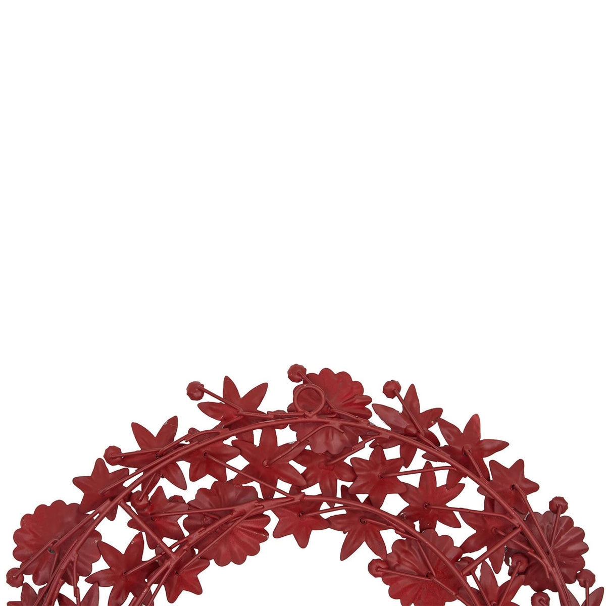 Lucy Metal Floral Wreath Wall Art Red