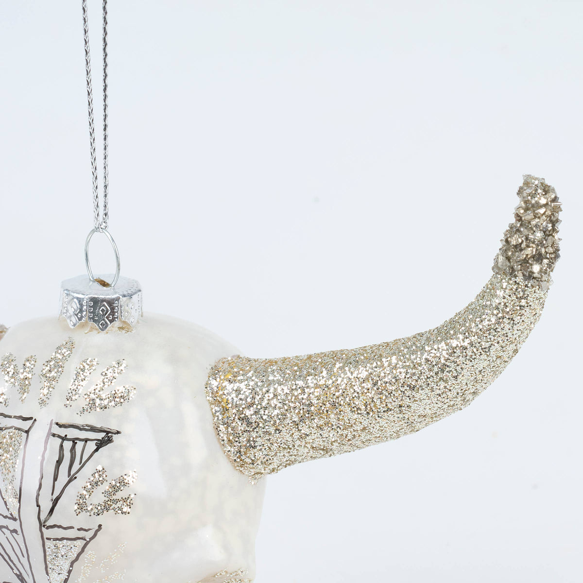 Bull Skull Glass Ornament