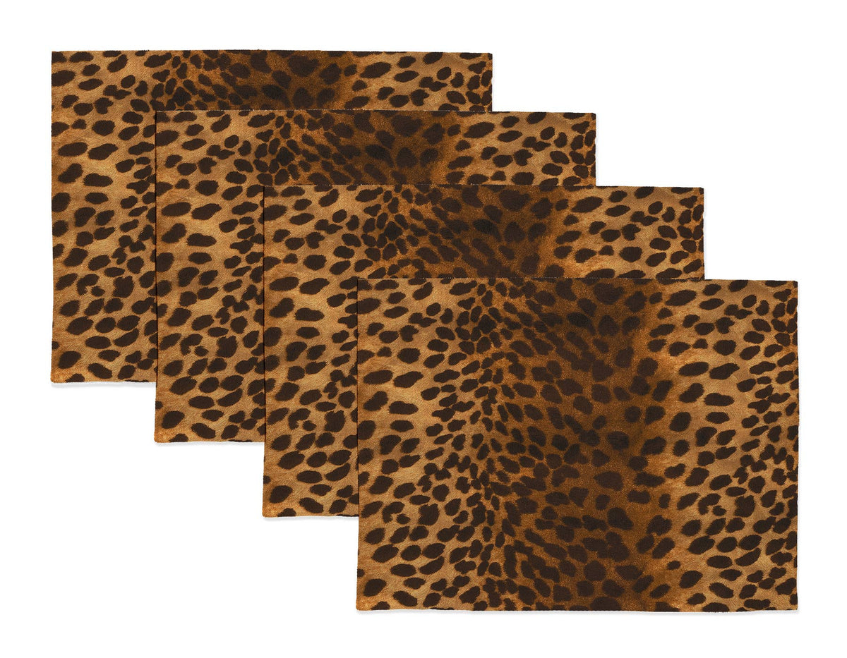 Jaguar Print Linen Placemats- Set of 4